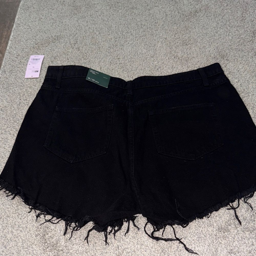 Wild Fable Black Frayed Jean Shorts - Picture 3 of 4